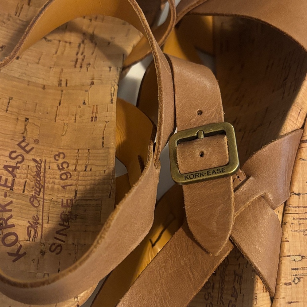 Kork-Ease Women’s Tan Cork Wedge Sandals - Picture 3 of 6